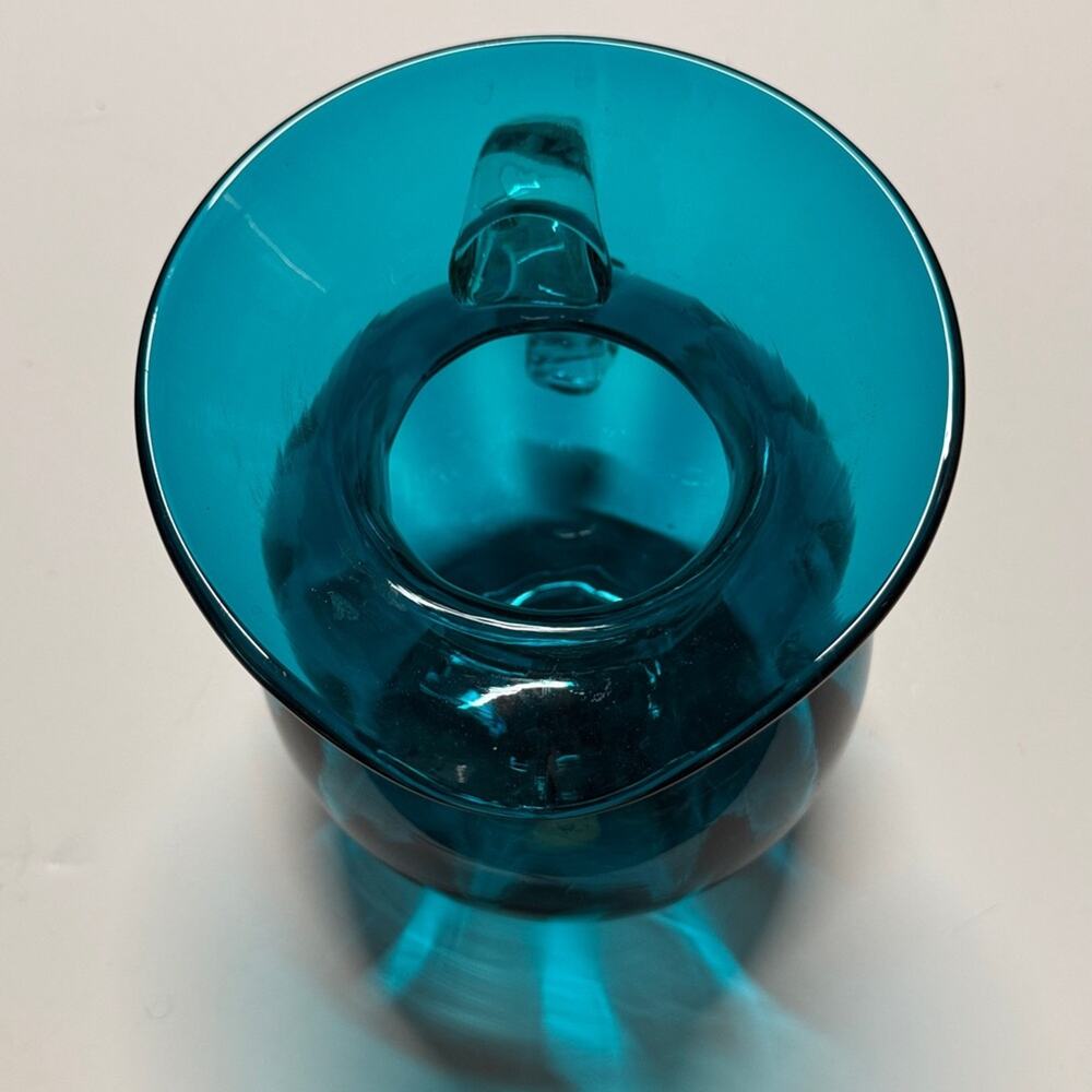 Blenko Teal Blue Glass Pitcher 2017 - Picture 3 of 5